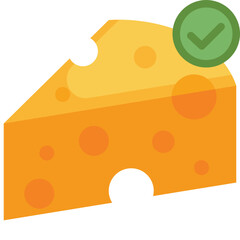 Cheese flat icon. For presentation, graphic design, mobile application, web design, infographics or UI.