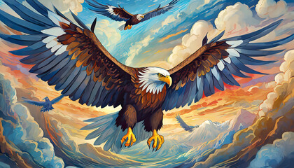 eagle in the sky background pattern 