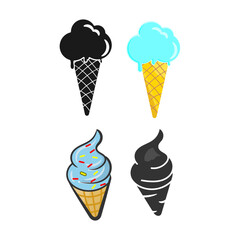 Whimsical Delights: A Charming Set of Simple Ice Cream Vectors