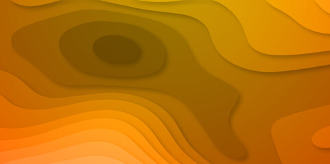 Abstract background with circles and orange wave line papercut topology background. abstract background 3d realistic design use for ads banner and advertising print design vector. 3d topography.
