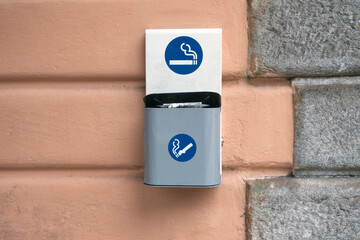 small stainless bin for cigarette