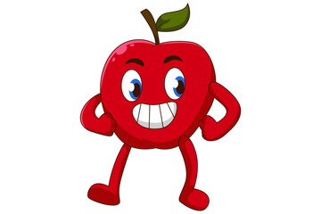 Cute Apple Cartoon Character Design