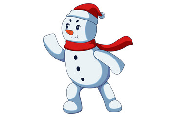 Cute Snowman Cartoon Character Design