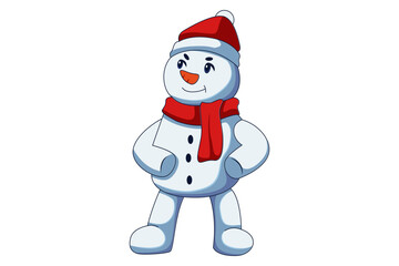 Cute Snowman Cartoon Character Design