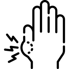 Gout in the wrist outline icon. For presentation, graphic design, mobile application, web design, infographics or UI.