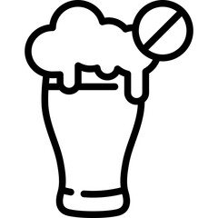 No alcohol outline icon. For presentation, graphic design, mobile application, web design, infographics or UI.