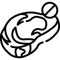 Stop eating meat outline icon. For presentation, graphic design, mobile application, web design, infographics or UI.