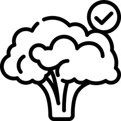 Broccoli outline icon. For presentation, graphic design, mobile application, web design, infographics or UI.