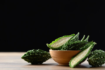 Bitter gourd or bitter melon, Asian food ingredients and herbal medicine
