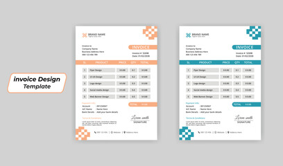 Corporate Business Invoice design template vector, business stationery design payment agreement design template