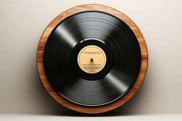 Vintage-inspired vinyl record with an empty label, perfect for showcasing your retro music collection, Generative AI