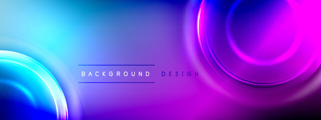 Circles lines and bubbles on bright glowing effect gradient with light and shadow effects. Dynamic interplay of light, shadow and depth. Futuristic and rhythmic technology design