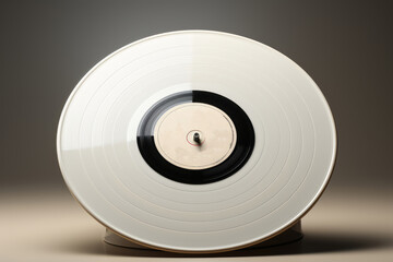 Vintage-style white vinyl record with space for your classic rock album design, Generative AI