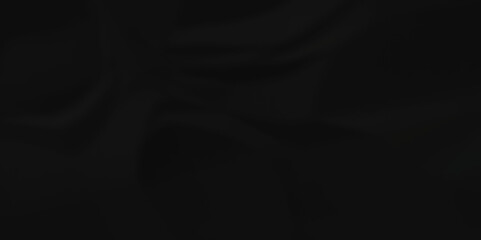 Dark black wrinkled paper crumpled texture. black fabric textured crumpled black paper background. panorama black paper texture background, crumpled pattern texture background.