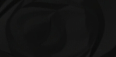 Dark black wrinkled paper crumpled texture. black fabric textured crumpled black paper background. panorama black paper texture background, crumpled pattern texture background.