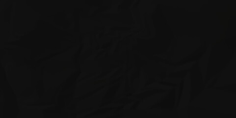 Dark black wrinkled paper crumpled texture. black fabric textured crumpled black paper background. panorama black paper texture background, crumpled pattern texture background.