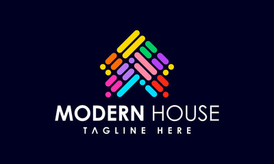 Real Estate Modern House Logo Design Vector Icon Symbol Illustrations. A multifunctional logo that can be used in many house home real estate business companies and services. It is ready to print. 