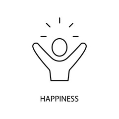 HAPPINESS concept line icon. Simple element illustration.HAPPINESS concept outline symbol design.