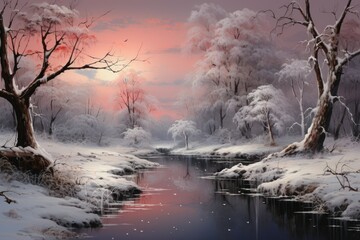 Obraz na płótnie Canvas Winter Wonderland - Generative AI