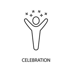 Celebration concept line icon. Simple element illustration. Celebration concept outline symbol design.