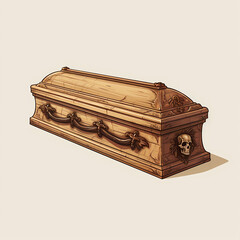 Cartoon coffin illustration
