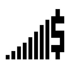 dollar icon or symbol and graph