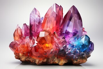 Fototapeta premium Radiant crystal cluster capturing, Generative AI