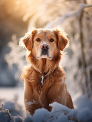 A Photo of a Dog in a Winter Setting
