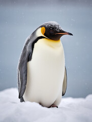 Fototapeta premium A Photo of a Penguin in a Winter Setting