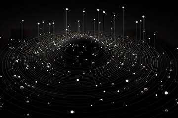 the black and white circle design, in the style of technological design