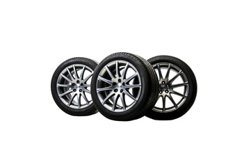Fototapeta premium New wheels and tires transparent background