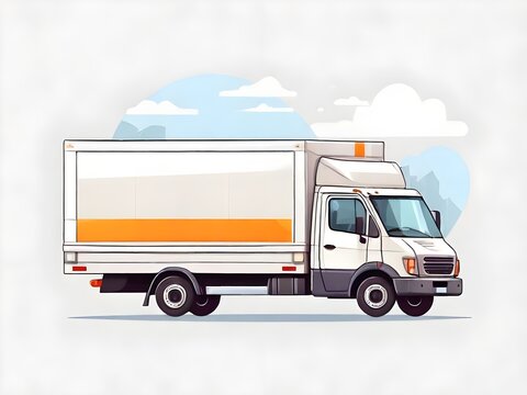 illustration of white truck on white background