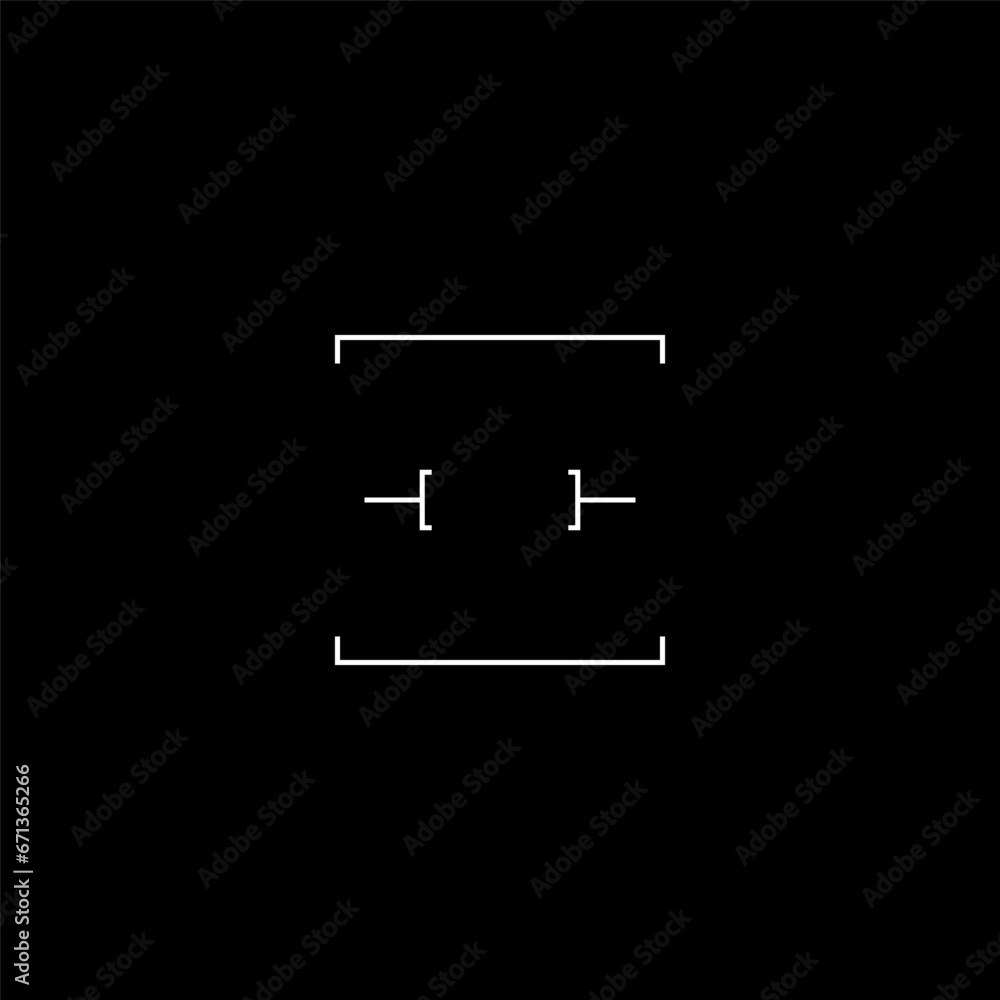 Poster cyberpunk style square target. futuristic military gui rectangle target, tech aim, sight, hud reticl