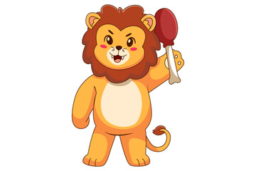 Fototapeta premium Cute Lion Cartoon Character Design