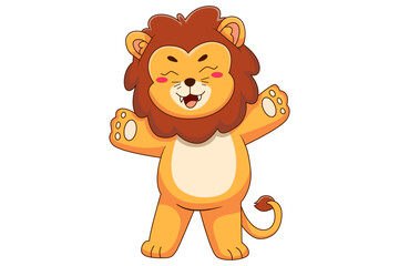 Cute Lion Cartoon Character Design