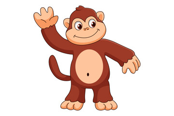 Cute Monkey Cartoon Character Design