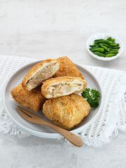 Tahu Bakso, Indonesian traditional snack made from tofu and beef. 
