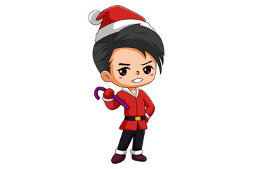 Cute Christmas Boy Cartoon Character Design