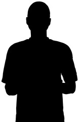 Digital png silhouette image of man holding hands on transparent background