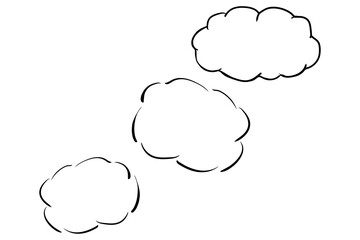 Digital png illustration of clouds with copy space on transparent background