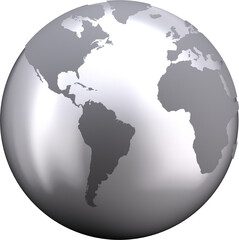 Digital png illustration of silver and gray earth on transparent background