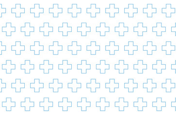 Digital png illustration of blue crosses repeated on transparent background