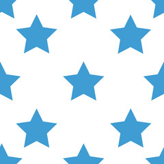 Digital png illustration of blue stars repeated on transparent background