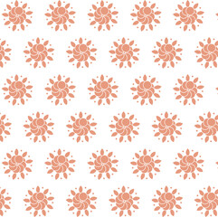 Digital png illustration of orange flower pattern on transparent background