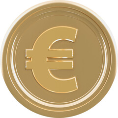 Obraz premium Digital png photo of gold euro coin on transparent background