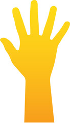 Digital png illustration of yellow hand on transparent background