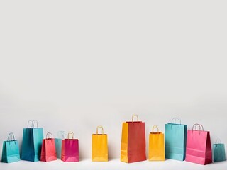 "Get a head start on Black Friday shopping with our stylish shopping bags. Your trusted companion for the super sale event."  Shopping bag background generative AI digital Illustration.