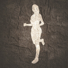 Running woman. Sport girl illustration. Young woman silhouette. Sport fashion girl