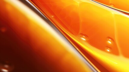 The close up of a glossy metal surface in tangerine orange and lemon yellow colors with a soft focus. Generative AI AIG30. generative AI