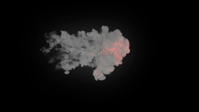 Element Animation Video Visual effect of fire appearing from left to right and becoming realistic smoke